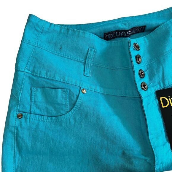 DIVAS JEANS Women's Pants 15 Aqua Blue High Waist Butt Lifter Jeans Made in Peru - Picture 9 of 15